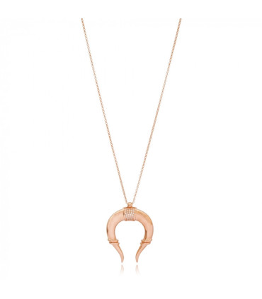 COLLAR DE PLATA ROSADA "CUERNO"