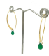 PENDIENTES DE ORO Y ONIX VERDE "HOOP"