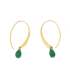 PENDIENTES DE ORO Y ONIX VERDE "HOOP"