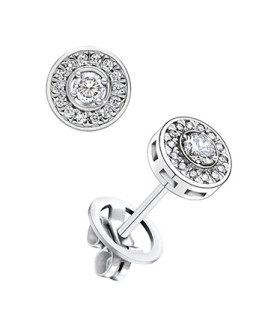 WHITE GOLD AND DIAMONDS ROSETTE EARRINGS