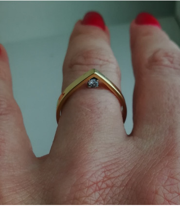ANILLO DE ORO Y DIAMANTE "GOTA"