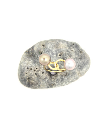 "YOU AND ME" RING WITH PEARLS