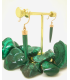 Rose gold earrings with malachite