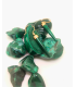 Pendientes de oro rosa con malaquita
