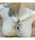 GOLD PENDANT WITH COLOUR CULTURED PEARLS