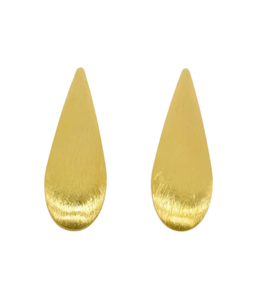 PENDIENTES DE PLATA CHAPADA EN ORO AMARILLO MATE