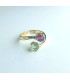 ANILLO DE ORO TU Y YO CON TURMALINAS