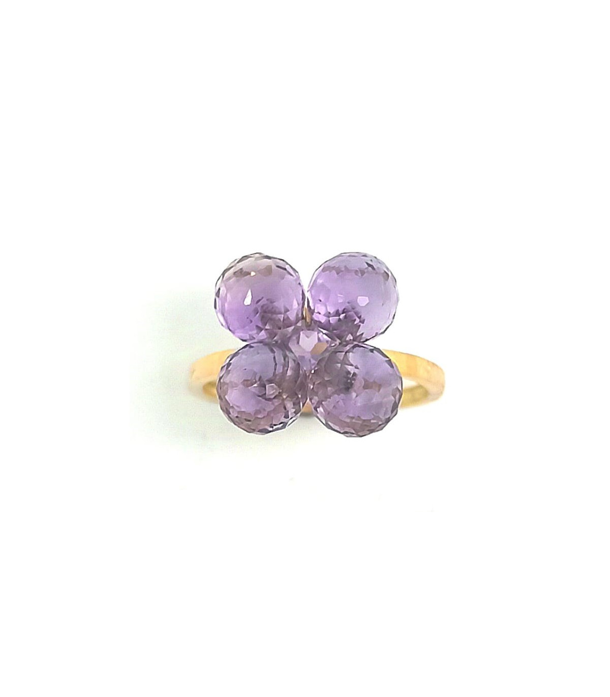 GOLD RING WITH AMETHYSTS