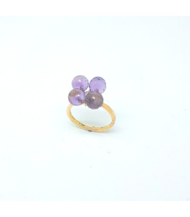 GOLD RING WITH AMETHYSTS