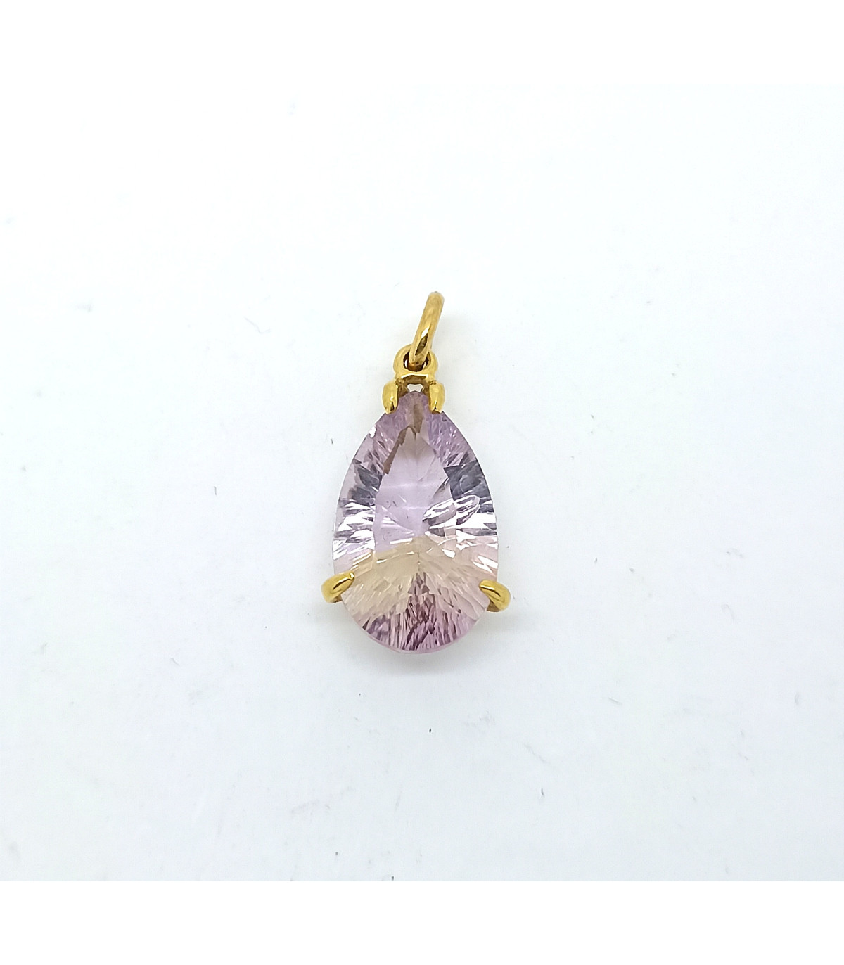 GOLD PENDANT WITH MILLENIUM AMETRINE