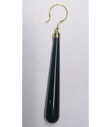 PENDIENTES DE ORO CON GOTA DE ONIX GRANDE