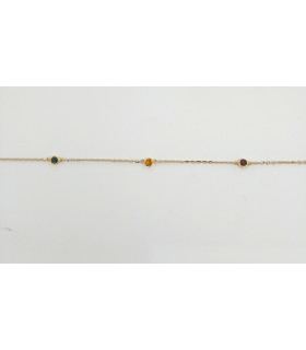 PULSERA DE ORO DE CADENA CON PIEDRAS PRECIOSAS