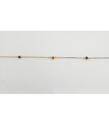 PULSERA DE ORO DE CADENA CON PIEDRAS PRECIOSAS