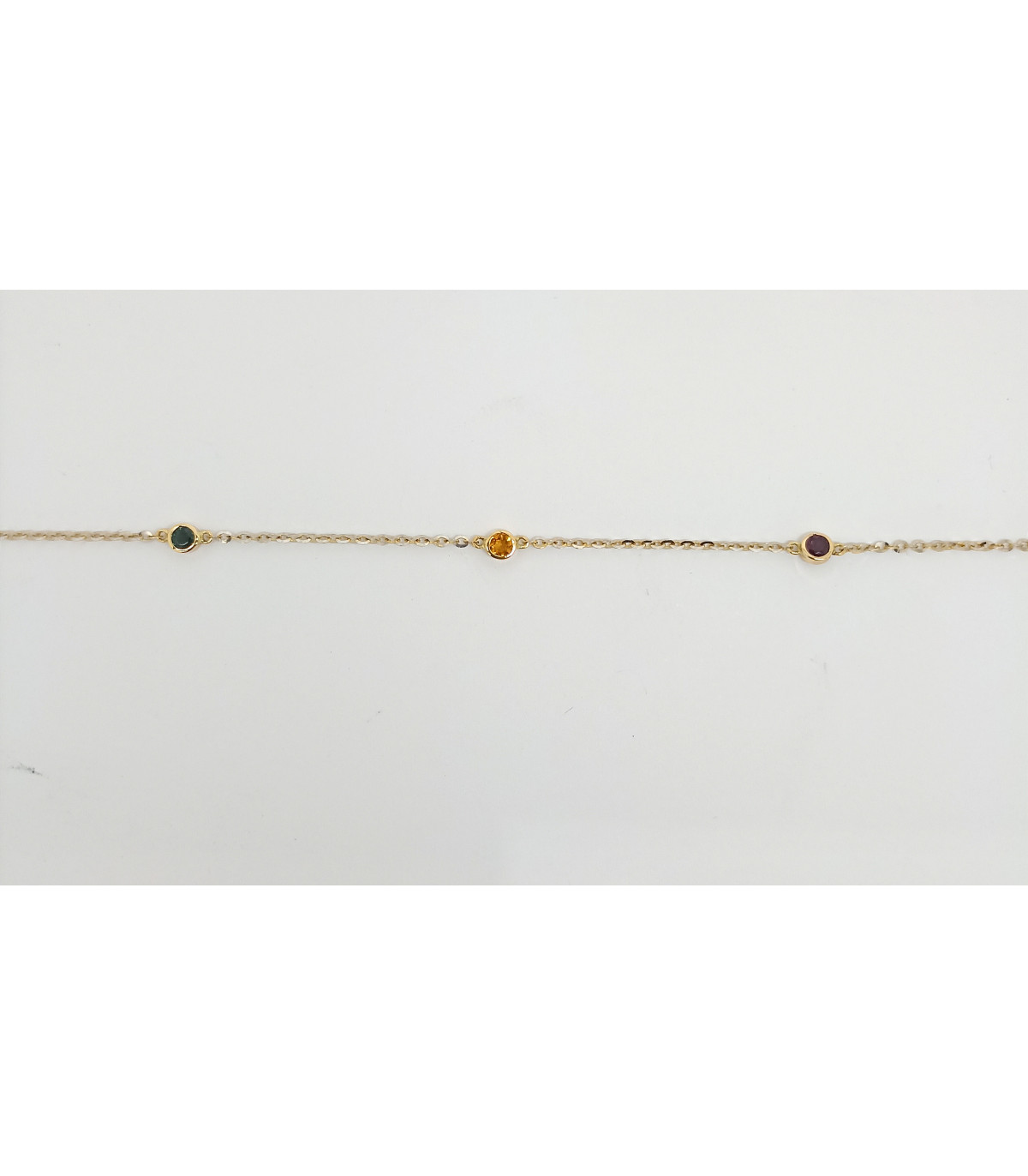 PULSERA DE ORO DE CADENA CON PIEDRAS PRECIOSAS