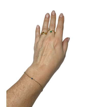 PULSERA DE ORO DE CADENA CON PIEDRAS PRECIOSAS
