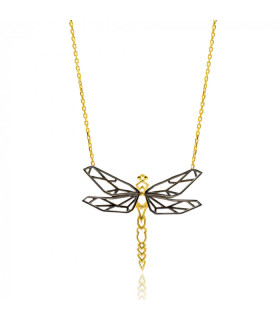 GOLD PLATED SILVER NECKLACE "DRAGONFLY"