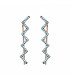 PENDIENTES TREPADORES DE PLATA ROSADA "ZIGZAG"