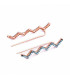 ROSE GOLD PLATED SILVER CRAWLER EARRINGS "ZIGZAG"